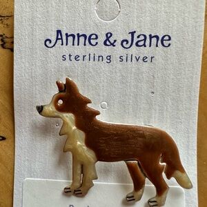 NEW Sterling Silver Border Collie Pin by Anne and Jane
